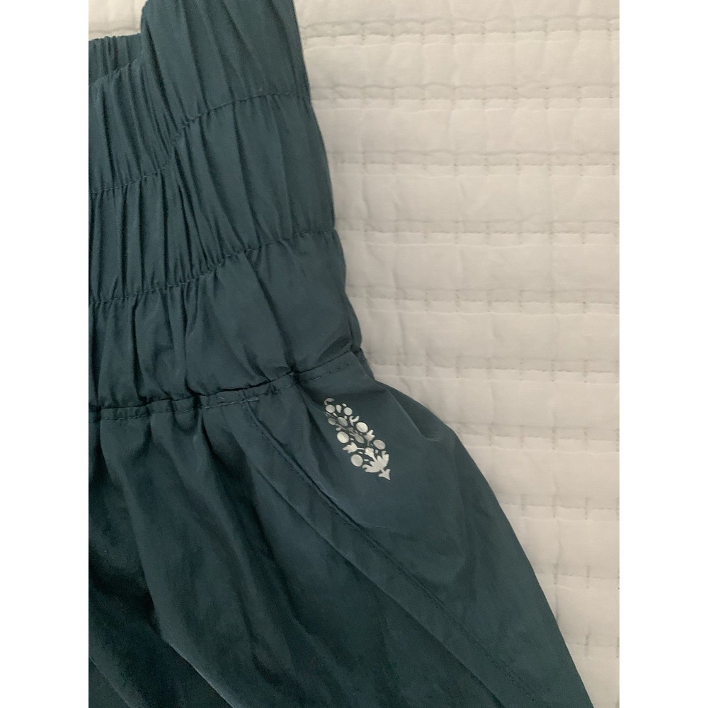 Free‎ People Movement The Way Home Shorts Sz M Peacock Blue Split Hem Running - Picture 2 of 12
